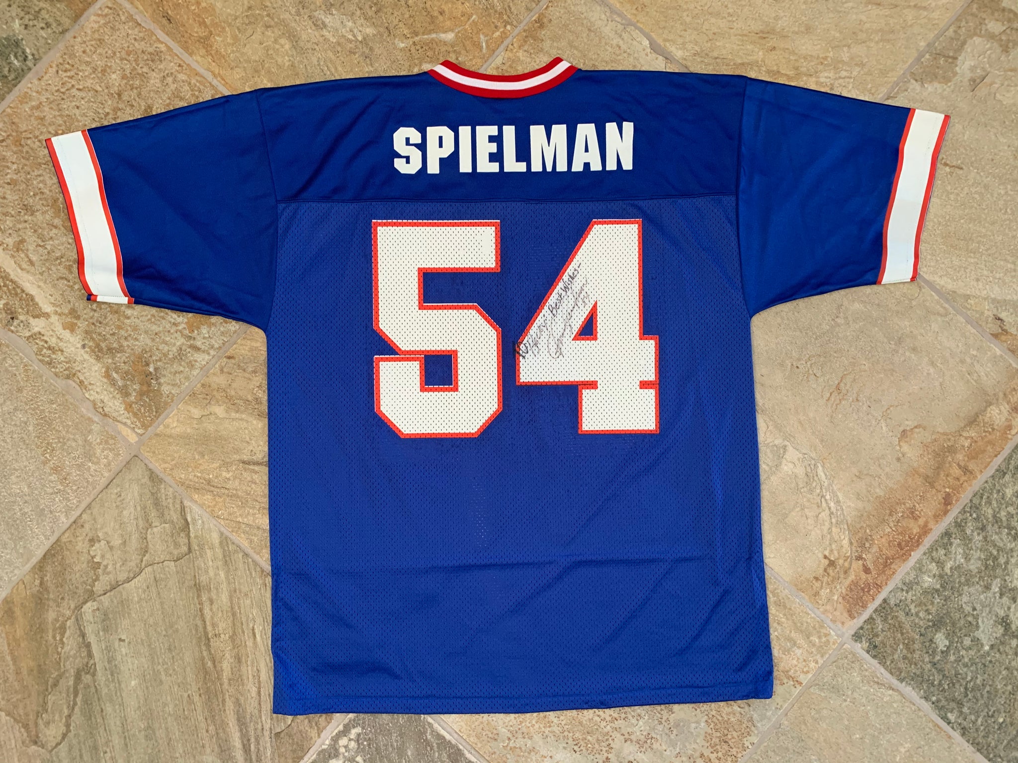 Vtg 90s Champion Buffalo Bills Chris Spielman Jersey Blue 