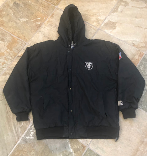 Vintage Oakland Raiders Starter Parka Football Jacket, Size Large