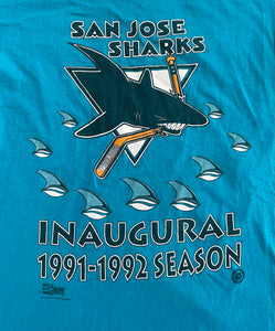 Vintage San Jose Sharks Salem Sportswear Hockey Tshirt, Size Medium