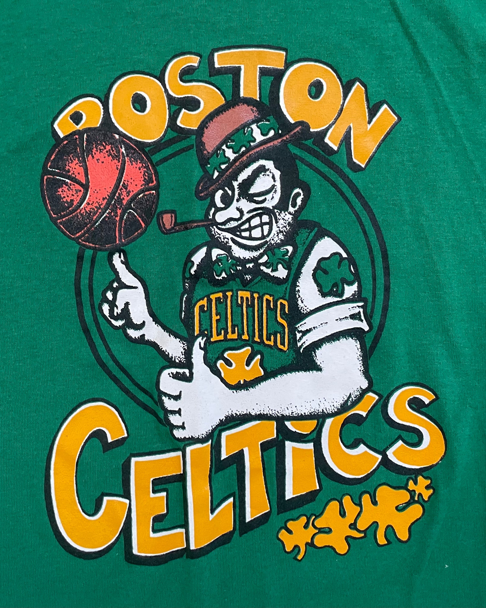 Vintage 1980's Logo 7 Boston Celtics NBA Basketball Crop 