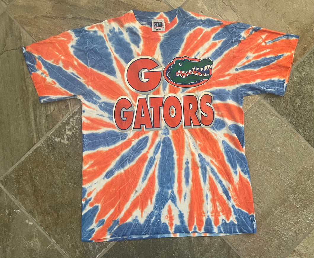 Vintage Florida Gators Sports Attack Tie Dye College Tshirt, Size Large