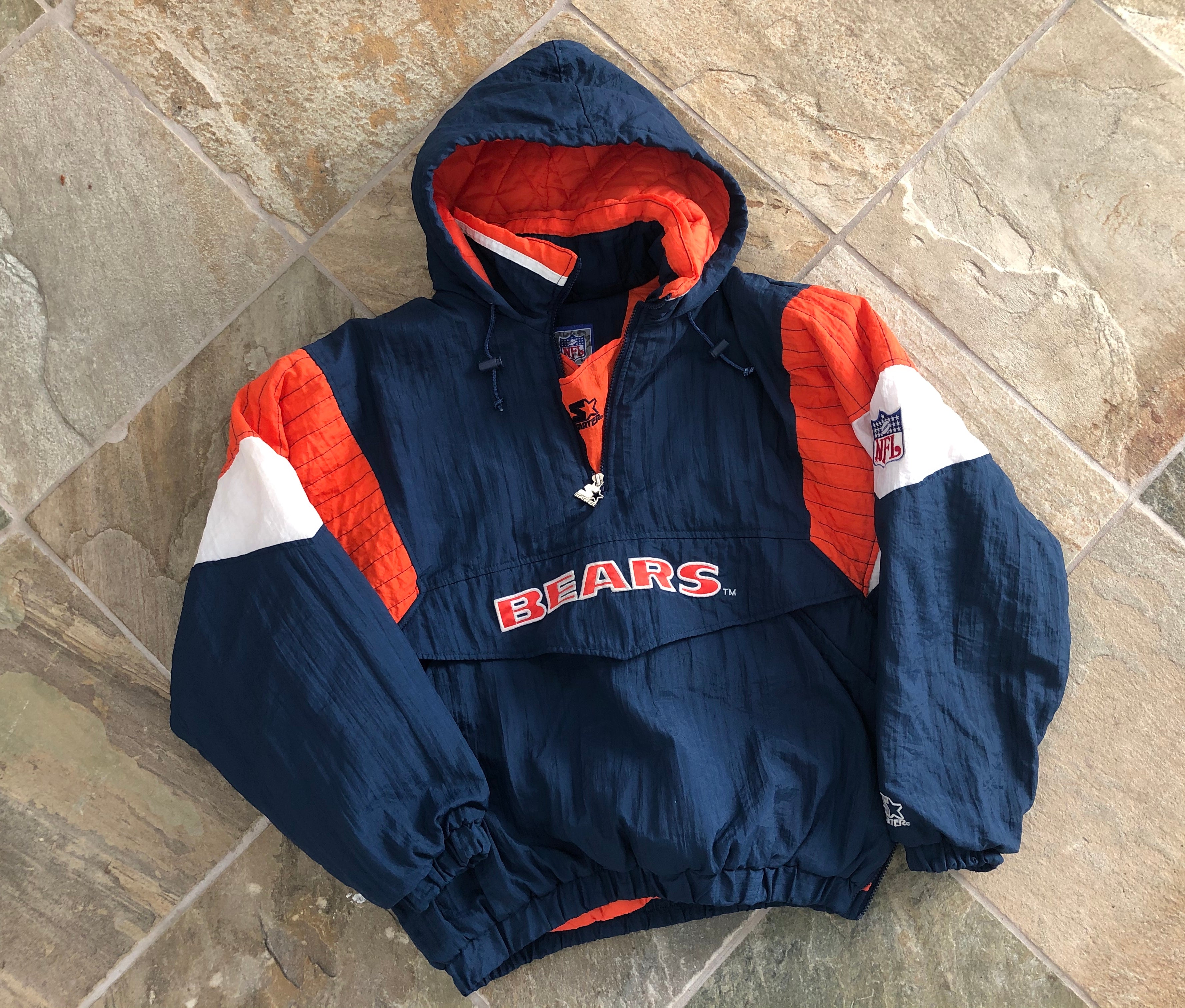 1990's CHICAGO BEARS STARTER RAIN COAT L - Classic American Sports