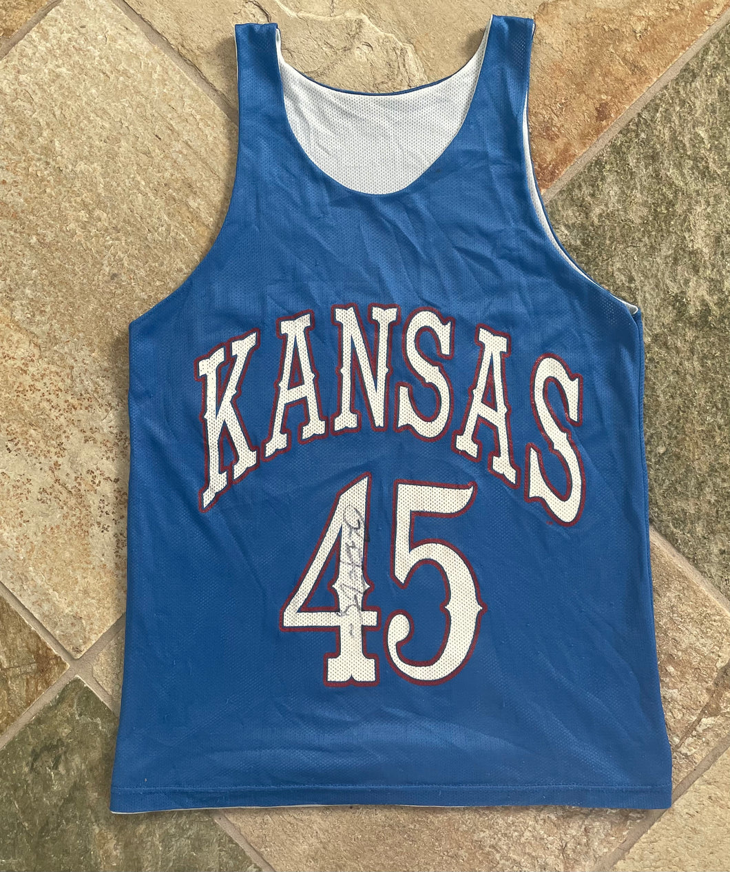 Vintage Kansas Jayhawks Raef LaFrentz Basketball Jersey, Size Youth Large, 10-12