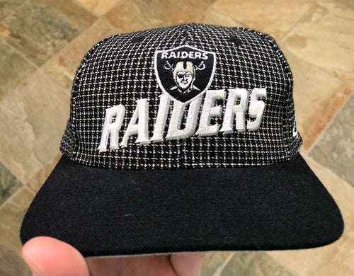 Vintage Oakland Raiders Logo Athletic Grid Velcro Football Hat