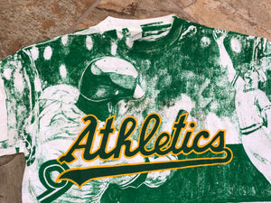 Vintage Oakland Athletics All Over Print Baseball Tshirt, Size XL