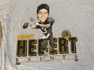 Vintage New Orleans Saints Bobby Hebert Salem Sportswear Football Tshirt, Size XL