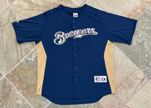 Vintage Milwaukee Brewers Ryan Braun Majestic Baseball Jersey, Size Large