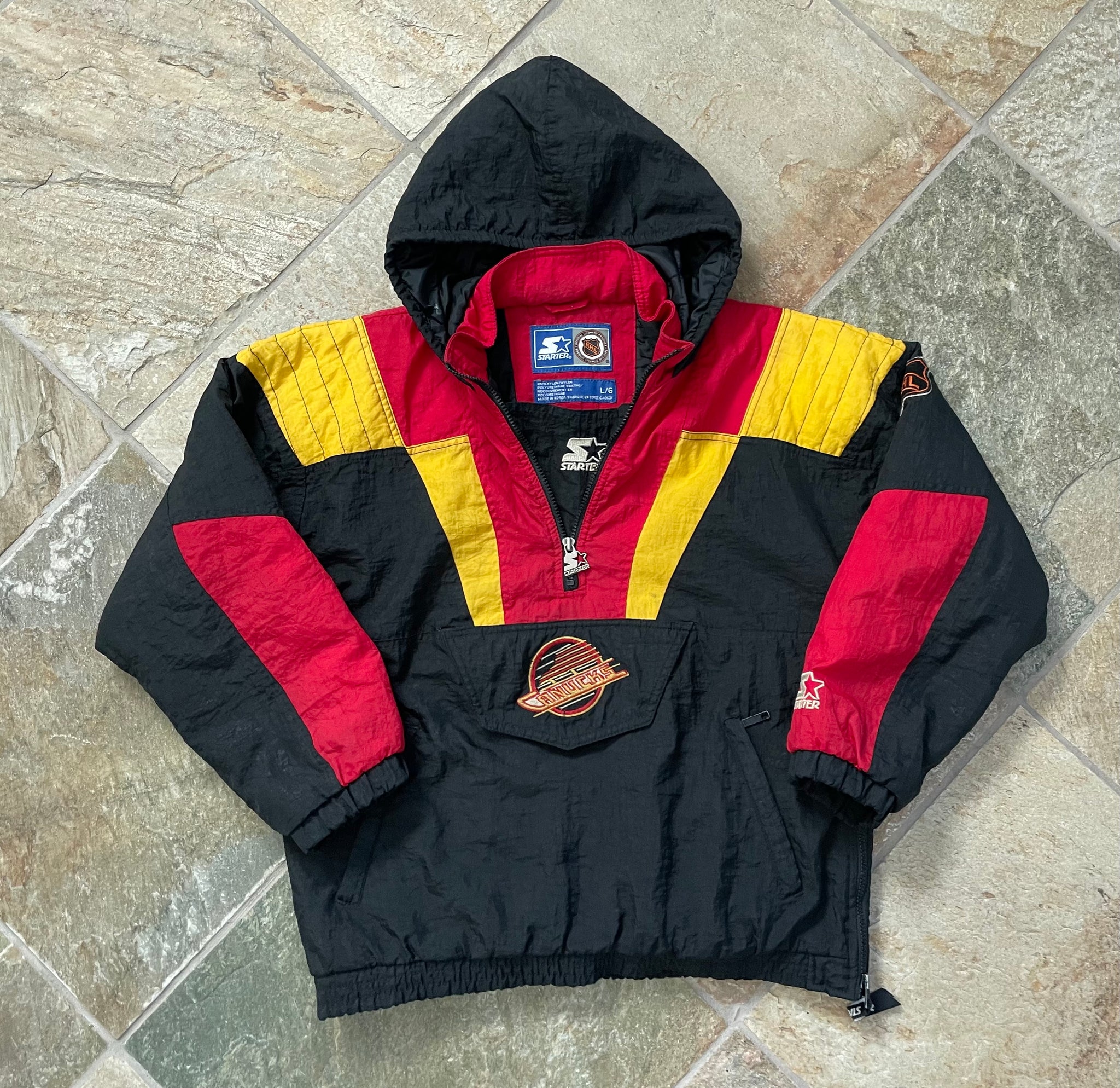 Vintage 1990s Vancouver Canucks NHL Starter Jacket / Color Block /  Embroidered / Hockey Jacket / Vintage Canucks / Size XL