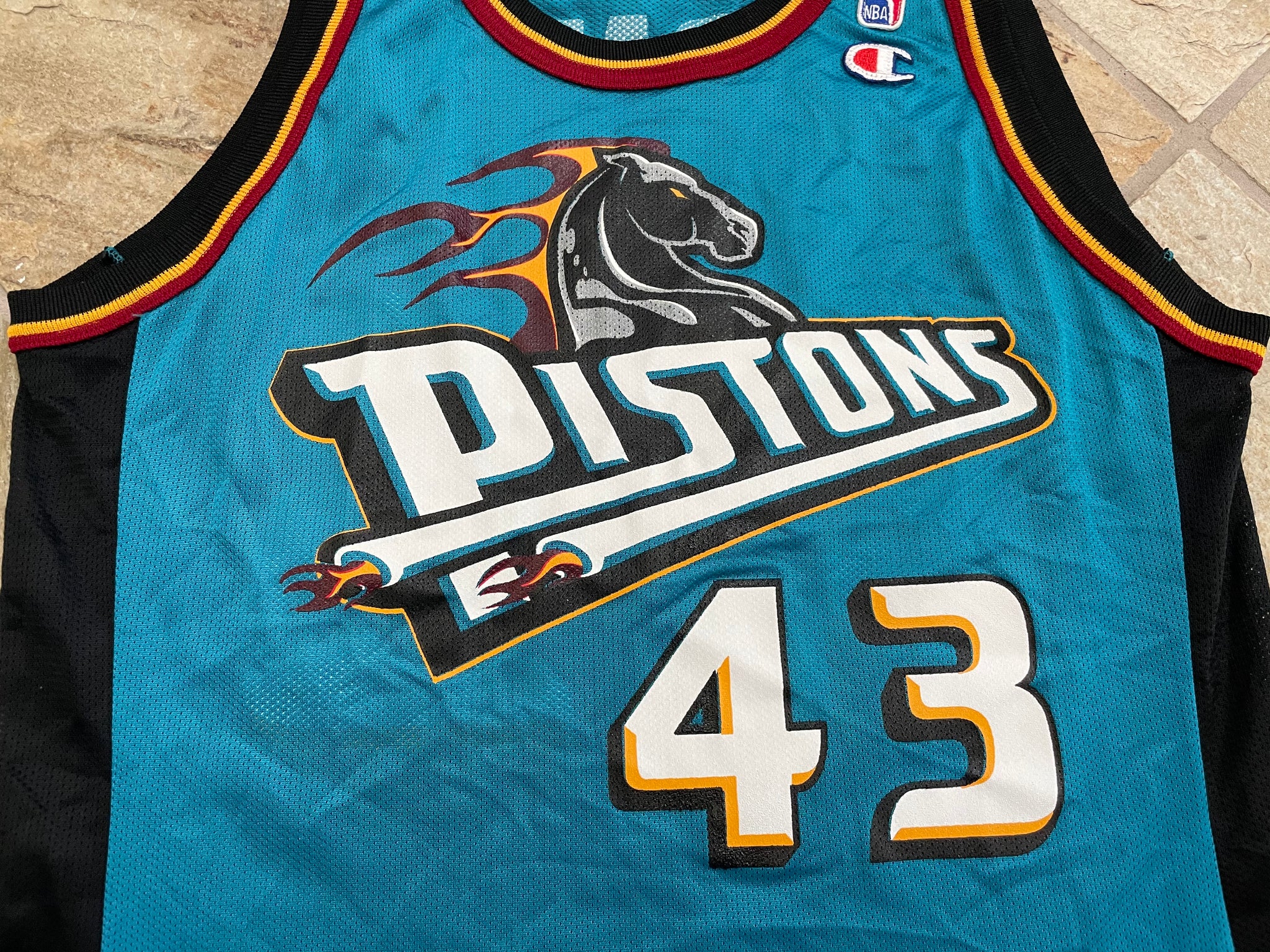 Grant Hill Pistons 90's Jersey Detroit NBA Throwback Rare Horse Champion