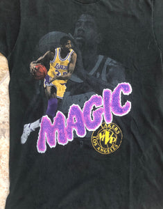Vintage Los Angeles Lakers Magic Johnson Salem Sportswear Basketball Tshirt, Size Large