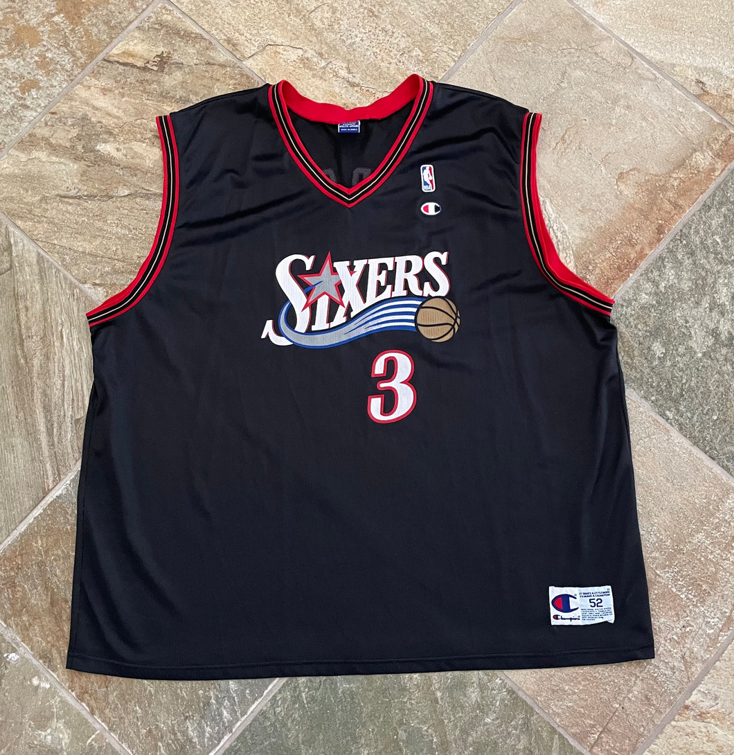 Vintage Philadelphia 76ers Allen Iverson Champion Basketball Jersey, Size 52, XXL