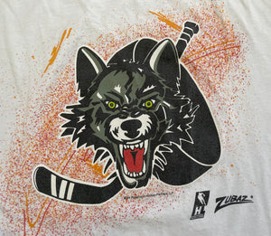 Vintage Chicago Wolves IHL Zubaz Hockey Tshirt, Size XL