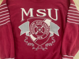 Vintage Mississippi State Bulldogs College Sweatshirt, Size Large