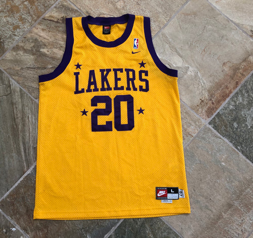 Vintage Los Angeles Lakers Gary Payton Nike SwingMan Basketball Jersey, Size Large