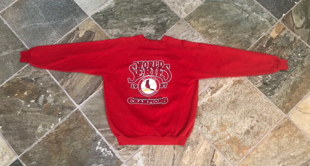 Vintage St. Louis Cardinals 1987 World Series Trench Baseball Sweatshirt, Size Adult Medium