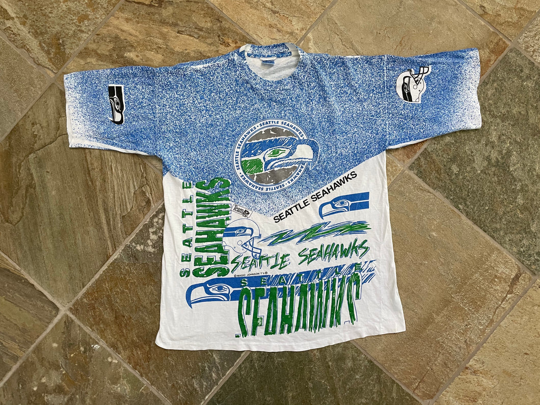 Vintage Seattle Seahawks Magic Johnson Football Tshirt, Size XL