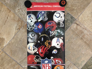 Vintage 1980s NFL AFC NFC Football Helmet Poster