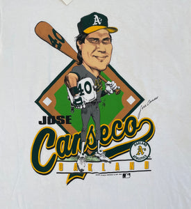 Vintage Oakland Athletics Jose Canseco Salem Sportswear Baseball Tshirt, Size Medium