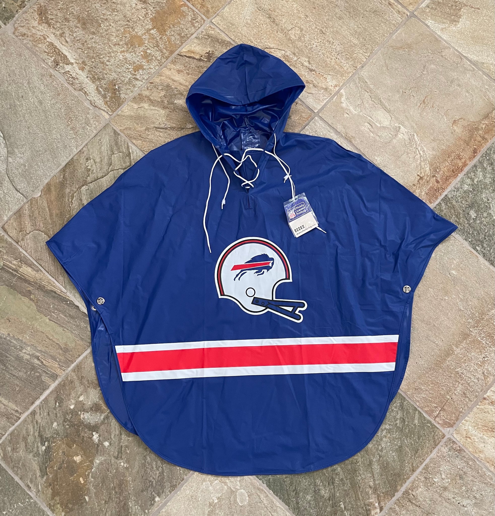 Vintage Buffalo Bills Pancho Rain Coat Football Jacket, Size