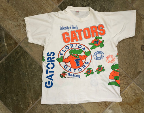 Vintage Florida Gators All Over Print College Tshirt, Size XL