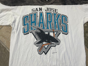 Vintage San Jose Sharks Logo 7 Hockey Tshirt, Size Large
