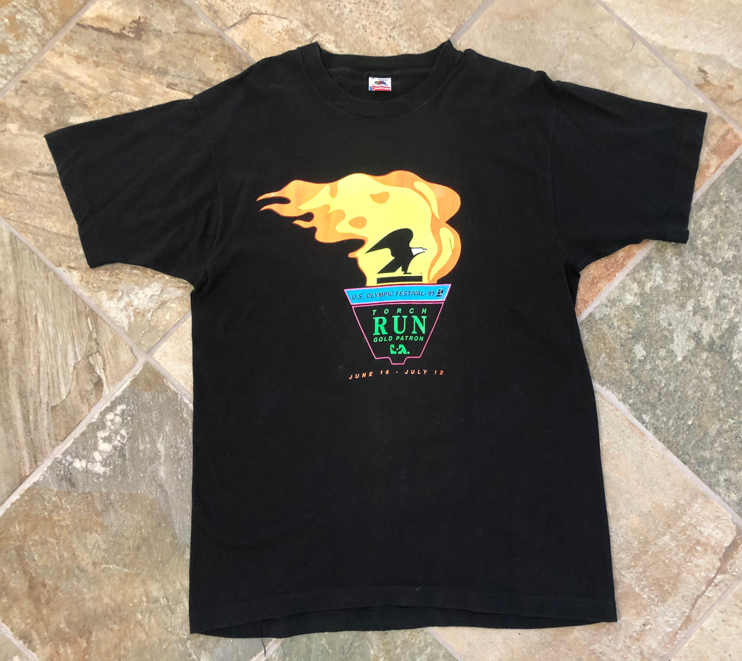 Vintage Barcelona Olympics 1991 Torch Run Tshirt, Size XL ###