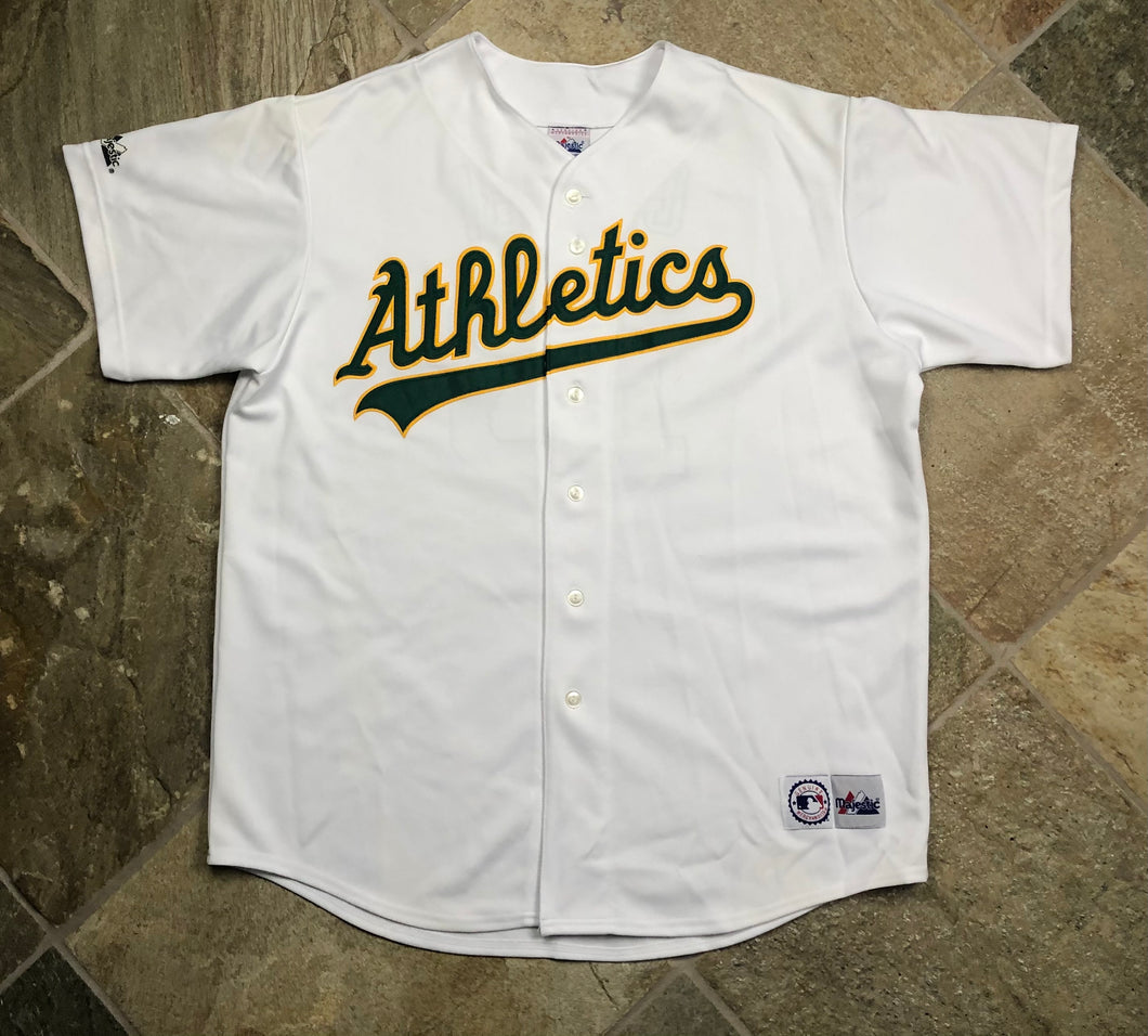 Vintage Oakland Athletics Jason Giambi Majestic Baseball Jersey, Size XXL