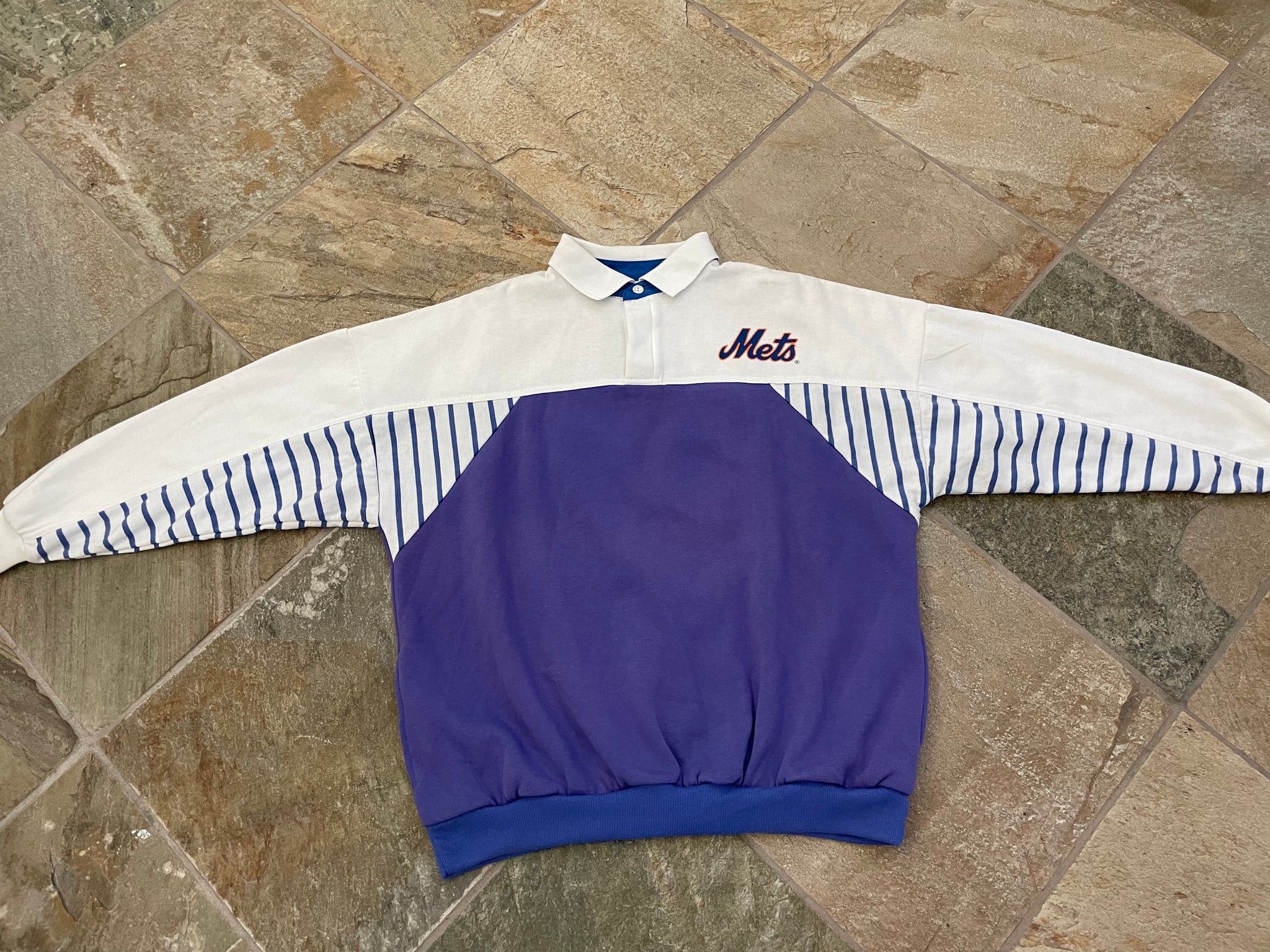 New York Mets Vintage 80s Starter All Over Sweater Jacket Mlb Baseball