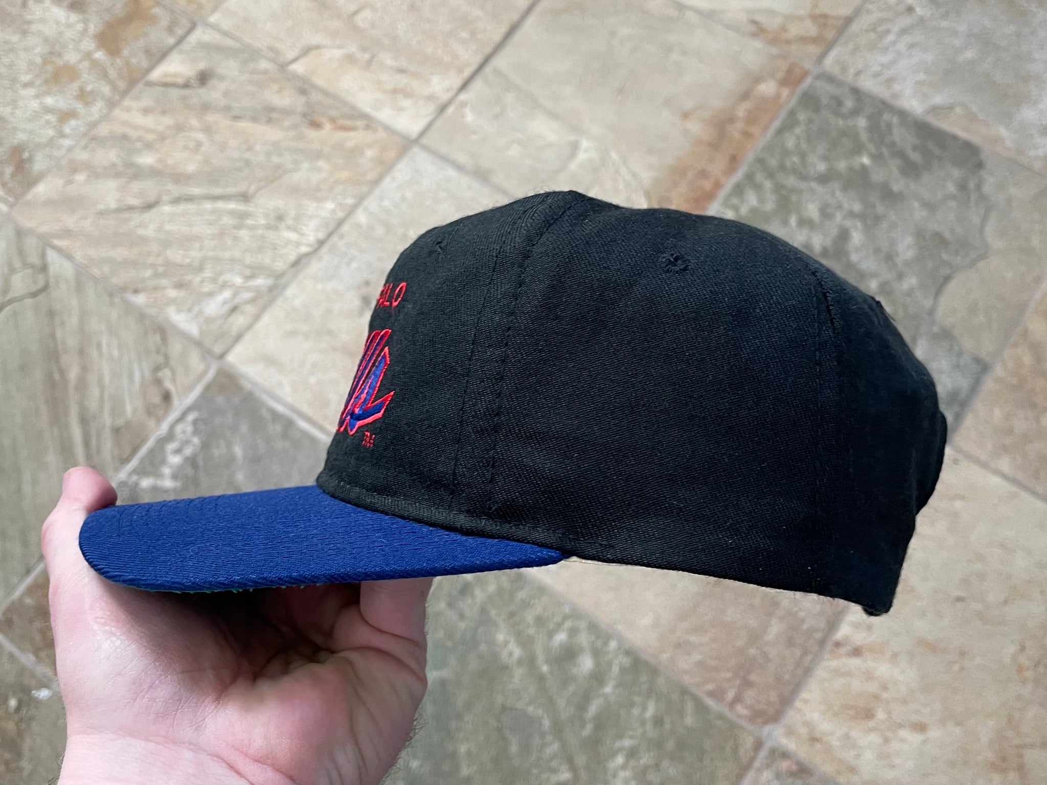 Buffalo Bills AJD Snapback Script Hat Cap Vintage 90s