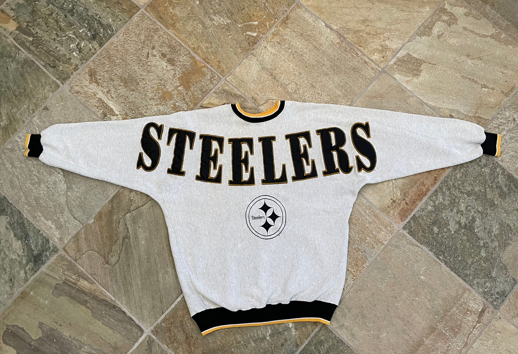 Vintage Pittsburgh Steelers Legends Spellout Football Sweatshirt, Size XL