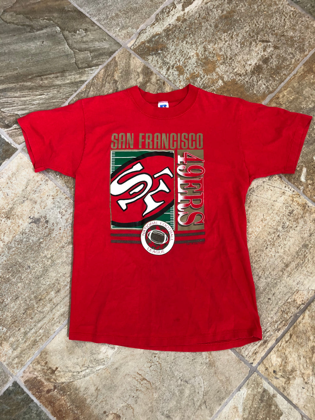 Vintage San Francisco 49ers Russell Football Tshirt, Size Adult Medium