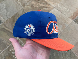 Vintage Edmonton Oilers Sports Specialties Script Snapback Hockey Hat