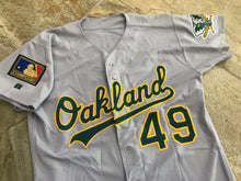 Load image into Gallery viewer, Vintage Oakland Athletics Scott Lydy Game Worn, Team Issued Russell Athletic Diamond Collection Baseball Jersey, Size 46, Large