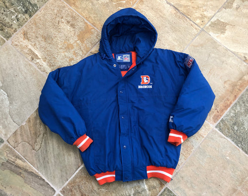 Vintage Denver Broncos Stater Parka Football Jacket, Size Medium