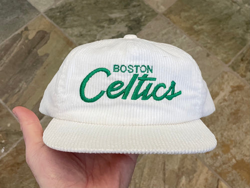 Vintage Boston Celtics Sports Specialties Corduroy Script Zipback Basketball Hat