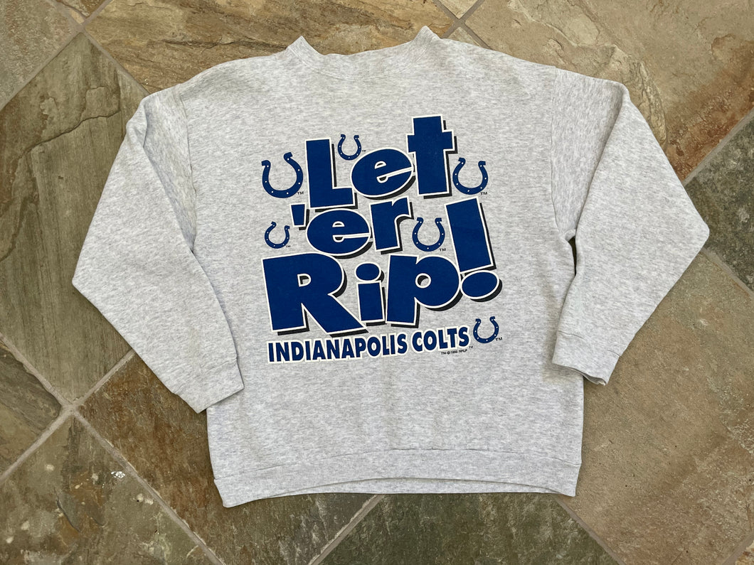 Vintage Indianapolis Colts Logo 7 Football Sweatshirt, Size Large