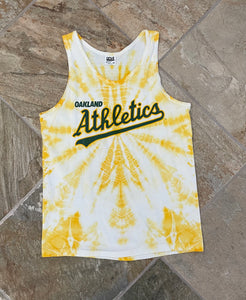 Vintage Oakland Athletics Tie Dye Tank Top Baseball Tshirt, Size Medium