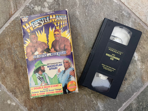 Vintage WWF WWE Wrestlemania 8 VIII VHS Tape ###