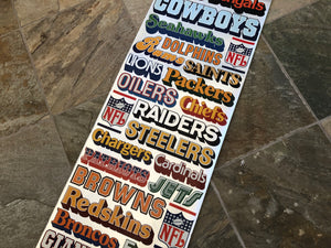 Vintage 1970s NFL Football Team Name Poster