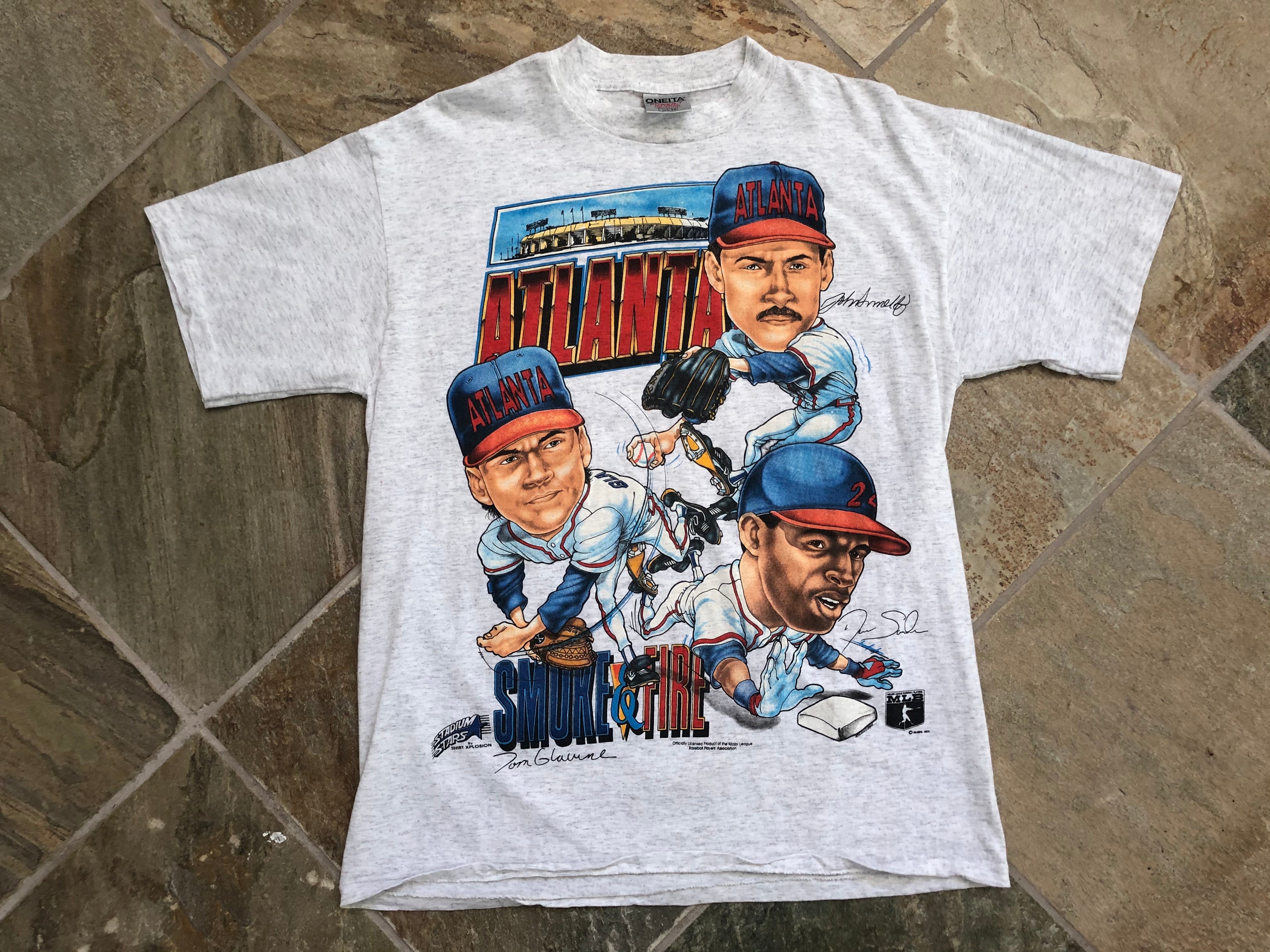 Smoltz & Glavine '95 - Atlanta Baseball Legends Political Campaign Parody T-Shirt - Hyper Than Hype Shirts M / Red Shirt