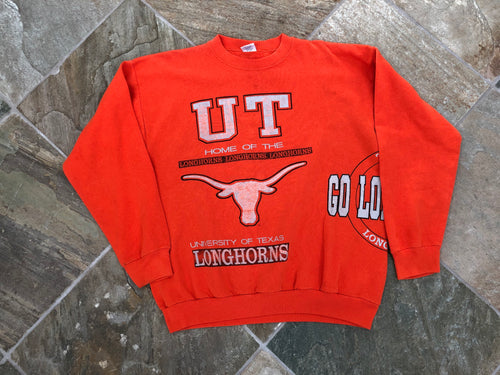 Vintage Texas Longhorns All Over Print College Sweatshirt, Size XL