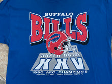 Load image into Gallery viewer, Vintage Buffalo Bills Super Bowl XXV Trench Football Tshirt, Size XL