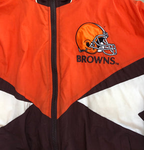 Vintage Cleveland Browns Pro Player Football Parka Jacket, Size Medium