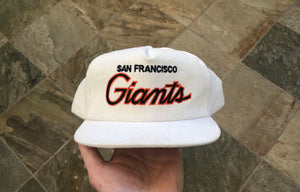 Vintage San Francisco Giants Sports Specialties Script Snapback Corduroy Baseball Hat
