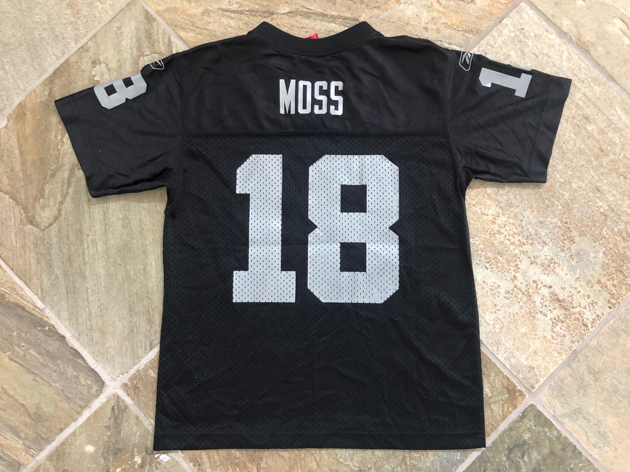 NFL Reebok Randy Moss Oakland Raiders Youth Medium Football Jersey