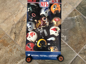 Vintage 1980s NFL AFC NFC Football Helmet Poster