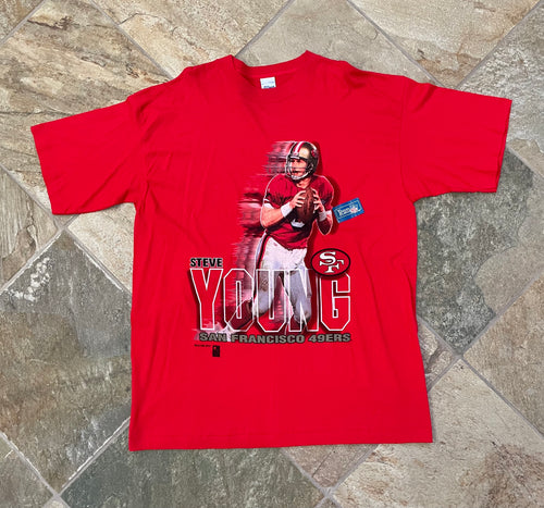 Vintage San Francisco 49ers Steve Young Salem Sportswear Football Tshirt, Size XL