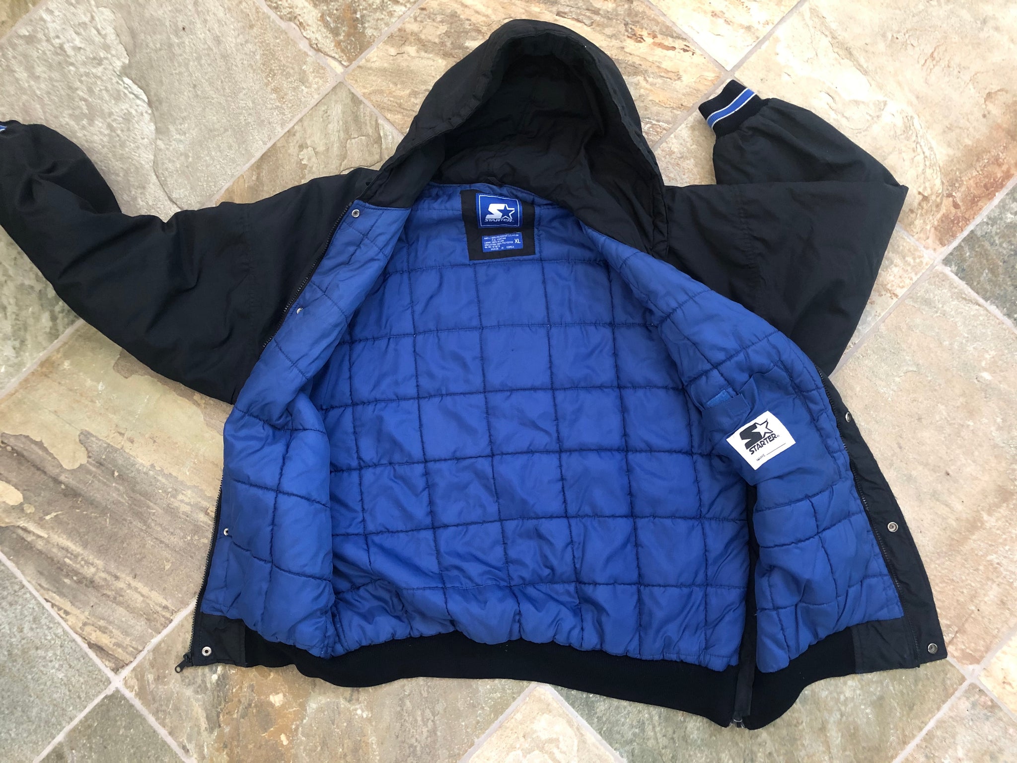 Vintage DUKE Blue Devils Starter Jacket/Coat Black Adult M Parka-Style  w/Hood