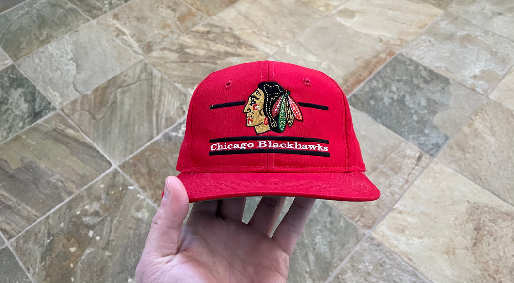Vintage Chicago Blackhawks The Game Split Bar Snapback Hockey Hat