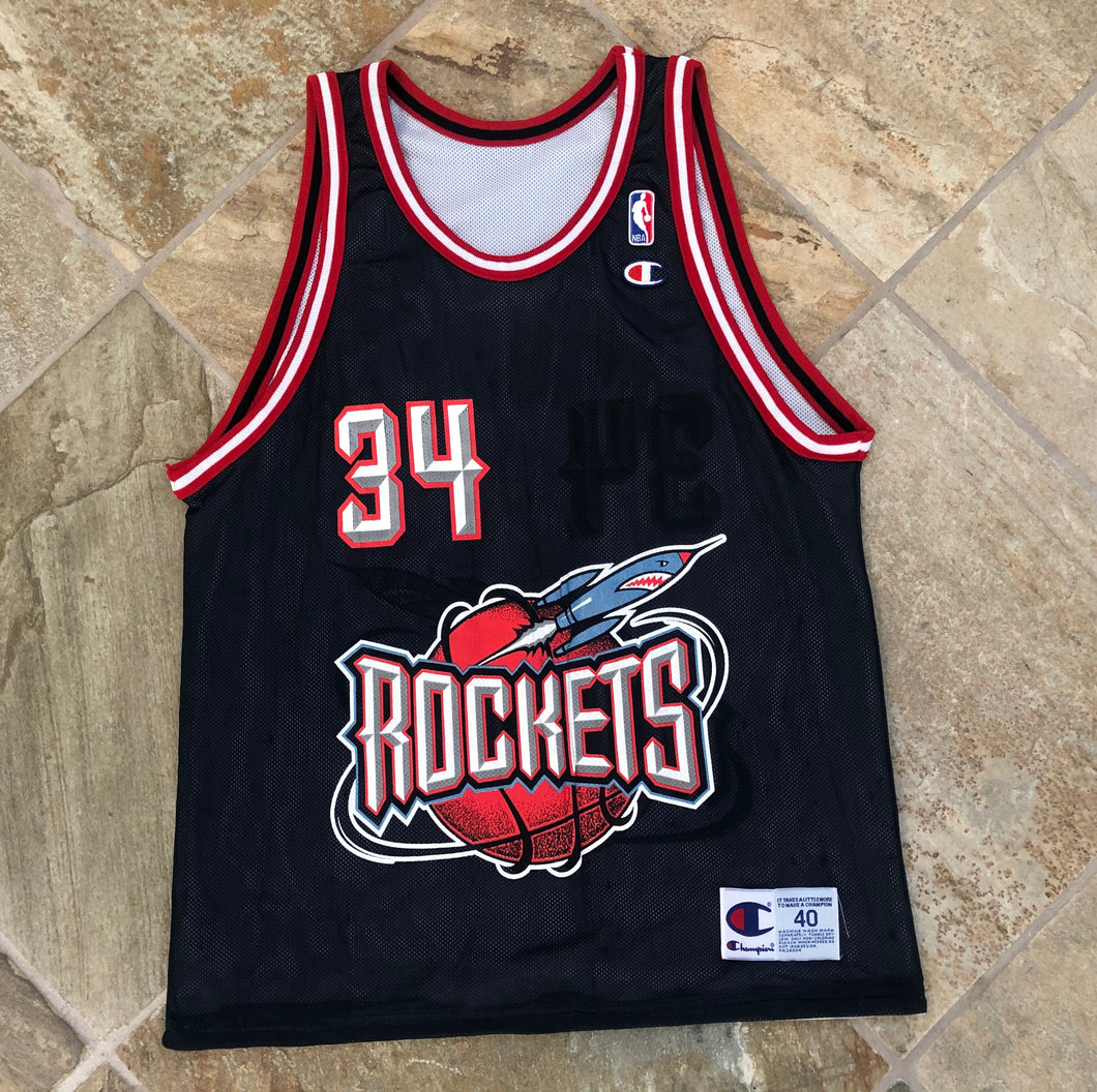 Vintage Houston Rockets Hakeem Olajuwon Reversible Champion Basketball Jersey, Size 40, Medium